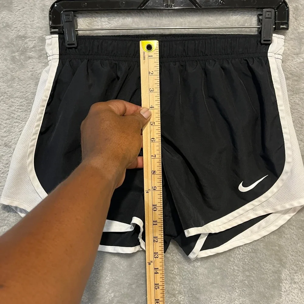 Nike Running Shorts Womens M Black White Dri-FIT Mesh Trim Athletic Workout